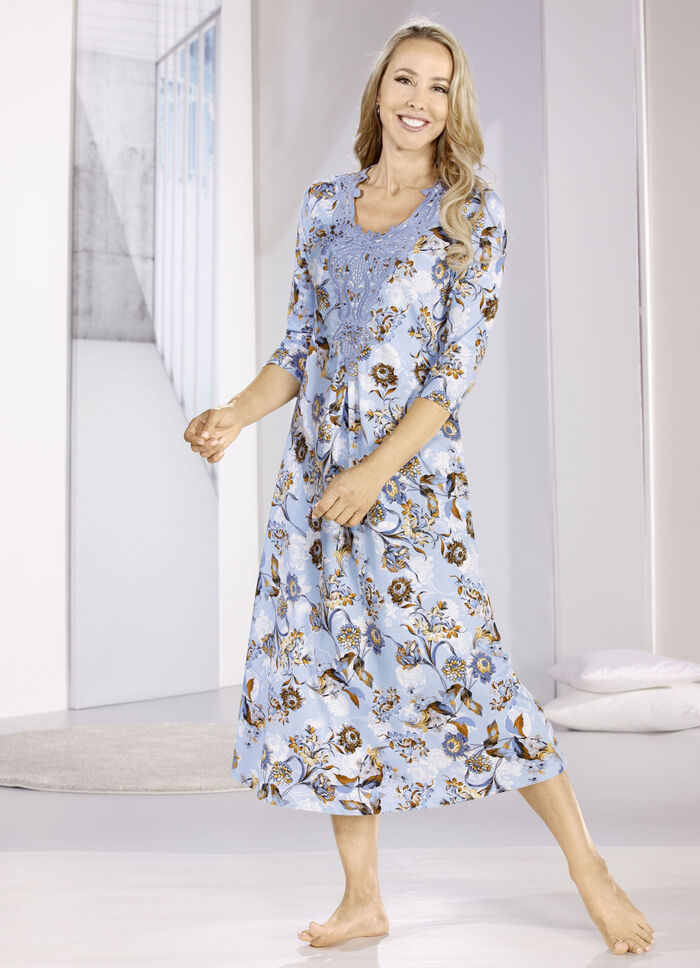 knöchellanges Nachthemd mit großzügiger Motivspitze 