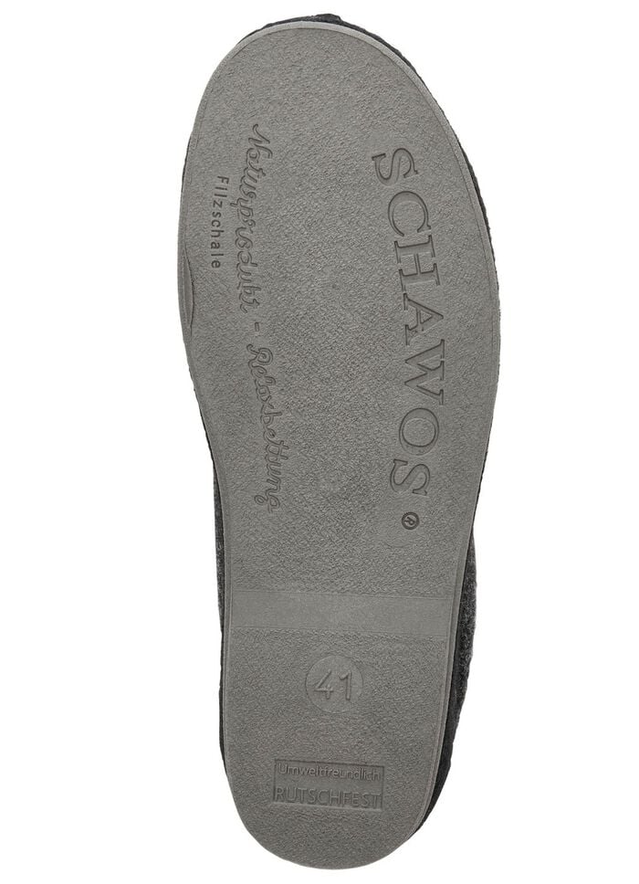 Gef&uuml;tterte Herren-Hausschuhe, mit Schurwolle ANTHRAZIT-SCHWARZ