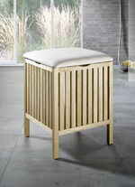 Badhocker aus massivem Walnussholz 