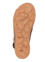 Gemini Sandale aus perforiertem, gepr&auml;gtem Nappaleder COGNAC