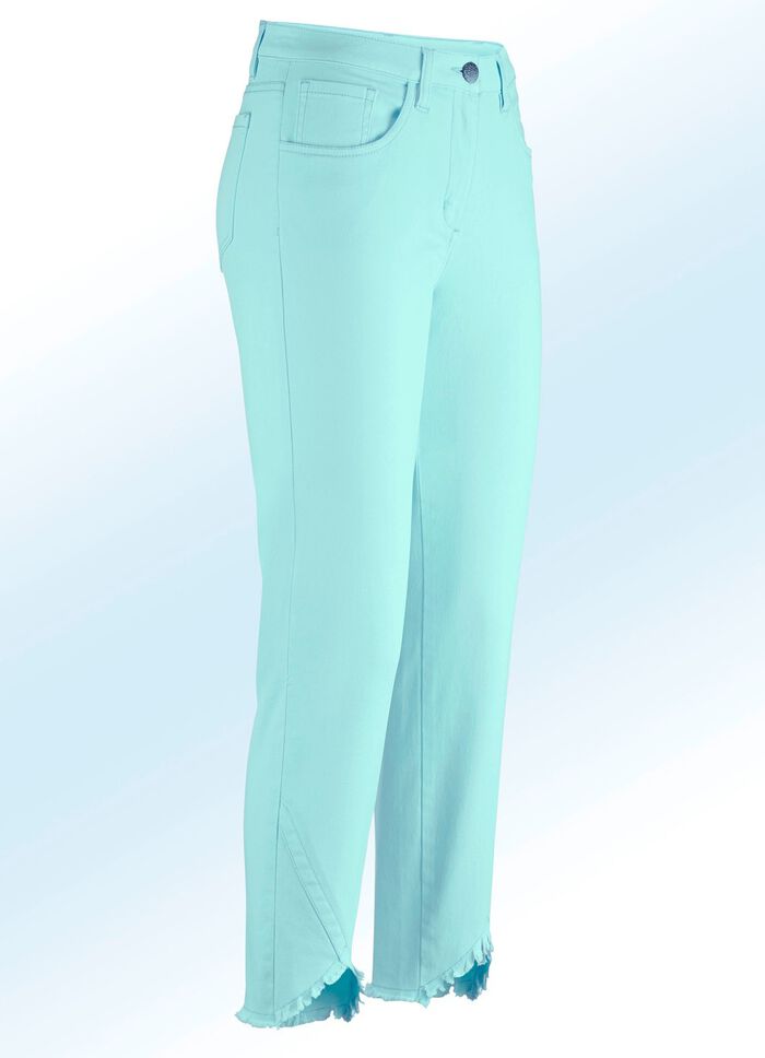 Hose in 7/8-L&auml;nge mit interessantem Fransenabschluss 