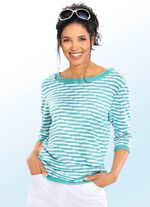 Pulli mit dekorativem Muster JADEGR&Uuml;N-WEISS