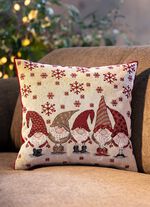 Gobelin-Kissenbezug mit Wichtel-Motiven 