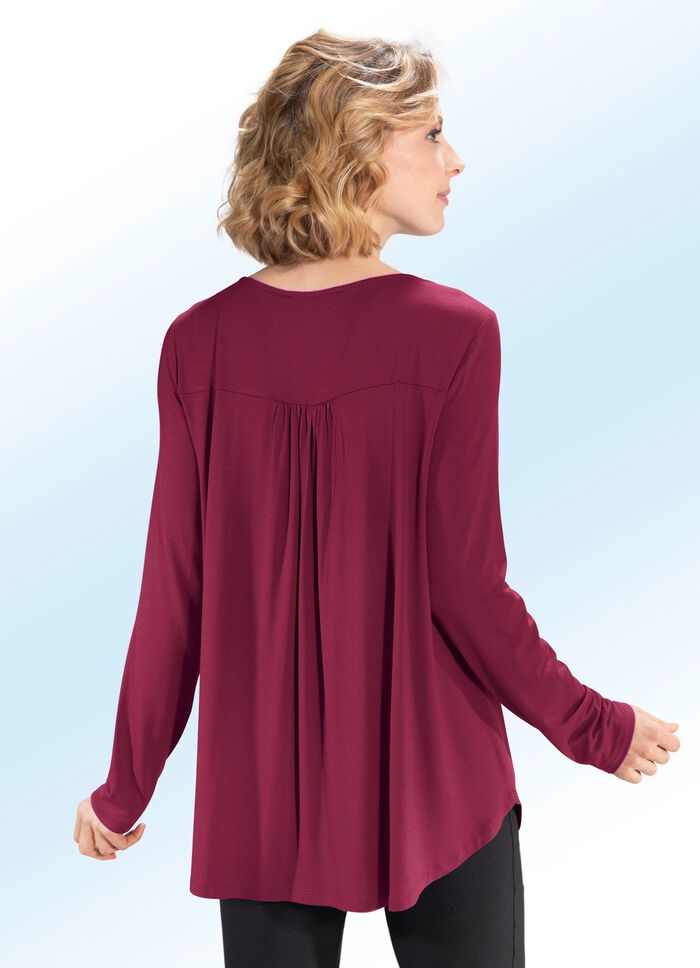 Shirt-Tunika mit rundem Halsausschnitt 
