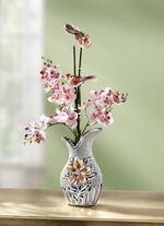 Orchideen-Gesteck aus Kunstmaterial in Vase 