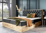 Boxspringbett mit Bettkasten und Topper ANTHRAZIT