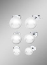 Ohrstecker-Set in Silber 925/- fein mit S&uuml;sswasser-Zuchtperlen 