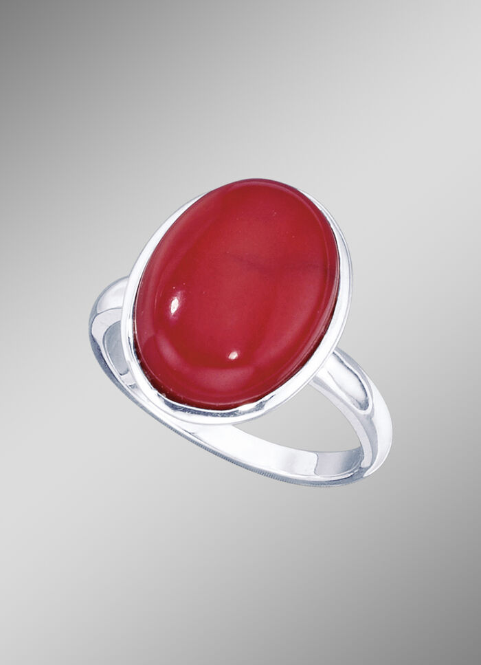 Damenring mit Bambuskoralle 