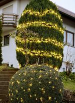 Cluster-LED-Lichterkette mit digitalem Outdoor-Trafo WARM-WEISS