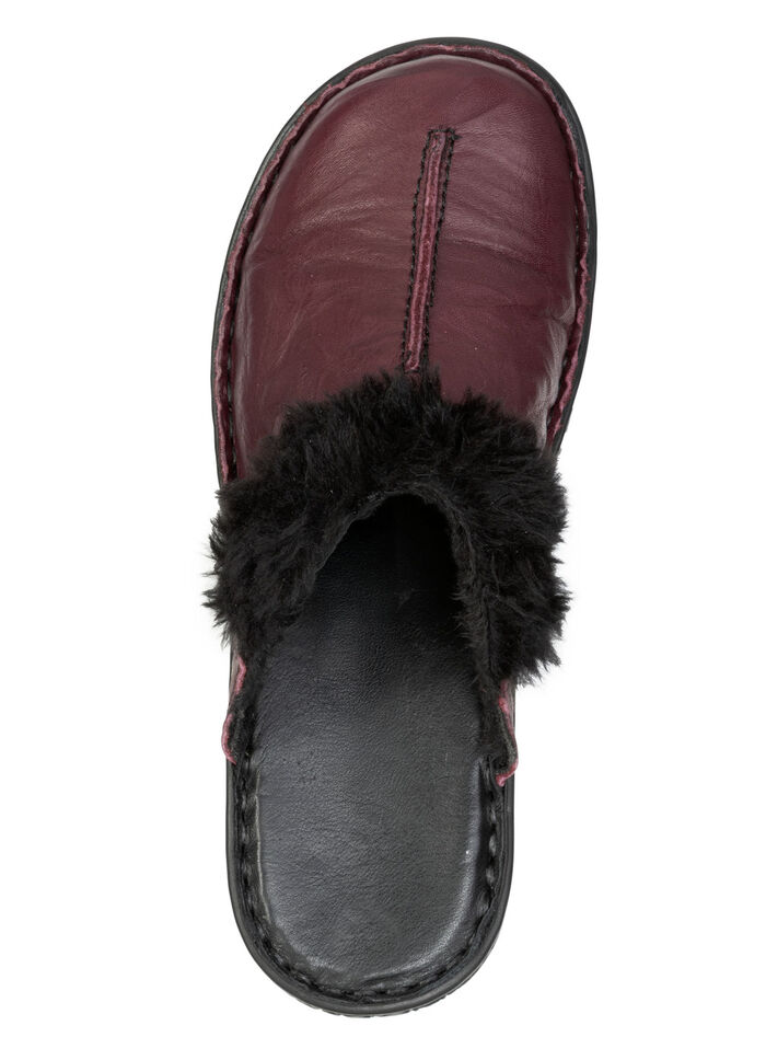 ELENA EDEN, klassische Damen-Clogs, Weite G, mit Plüsch BURGUND