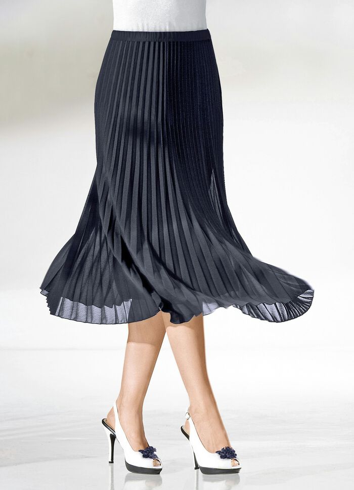 Rock mit Sonnenplissee-Falten MARINE