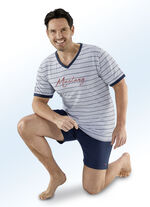 MUSTANG Shorty mit V-Ausschnitt, garngef&auml;rbtem Ringeldessin 