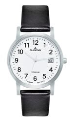 Herrenuhr mit Titangeh&auml;use und Lederband 