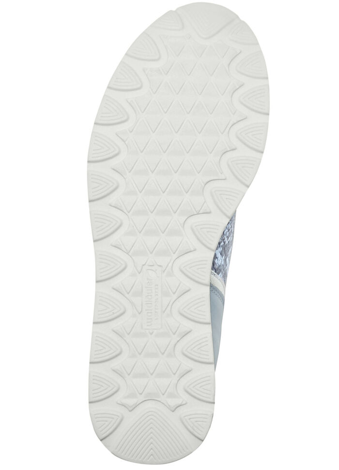 Waldläufer, bequeme Damen-Schnürschuhe, Weite H, mit herausnehmbarem Fußbett BLEU-MATTSILBER