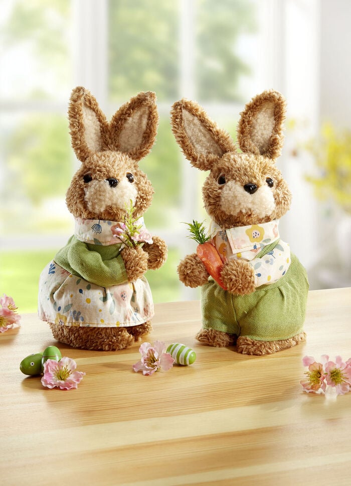 Hasenpaar aus Pl&uuml;sch, 2er-Set 
