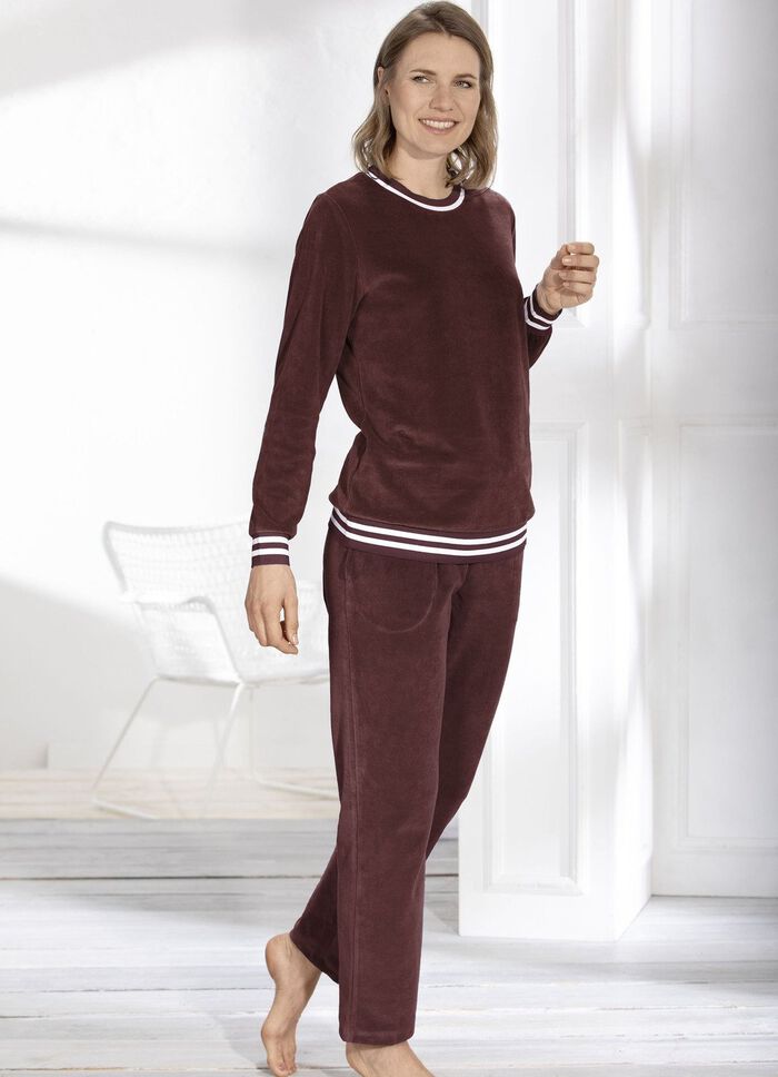 Laurina Hausanzug mit rundem Halsausschnitt BRAUN