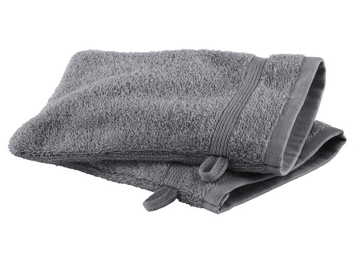 Kuschelige Frottier-Serie mit Bordüre ANTHRAZIT