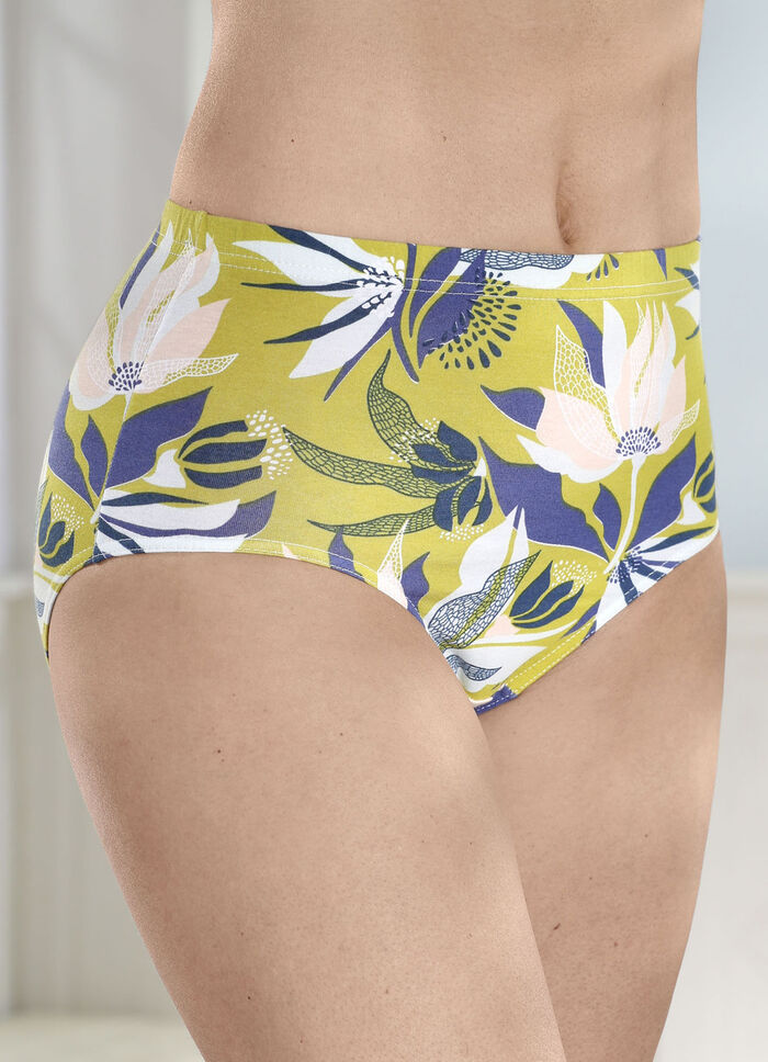 Viererpack Slips mit buntem Floraldessin 