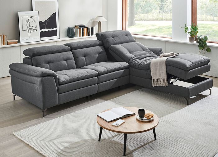 Polsterecke,mit verstellbaren Kopfst&uuml;tzen ANTHRAZIT