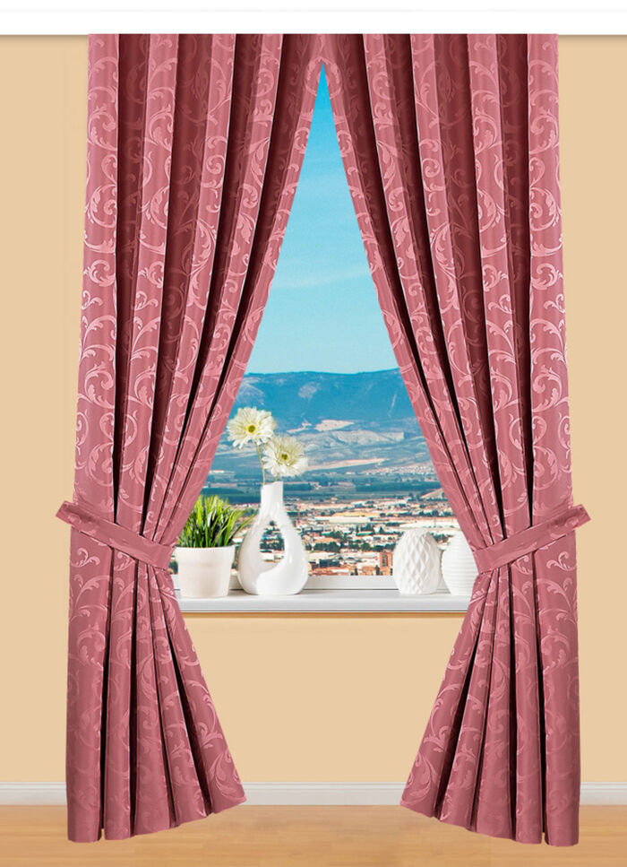 Hochwertige Jacquard Übergardinen-Garnitur FRAISE