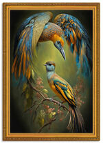 Hochwertiger Kunstdruck im Goldrahmen 