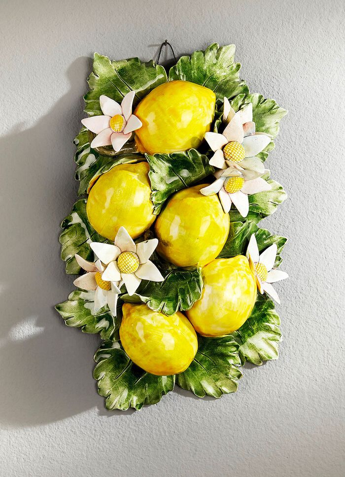 Wanddekoration Zitrone aus hochwertiger italienischer Keramik 