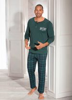 Schlafanzug mit Knopfleiste und Druckmotiv 