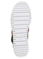 ELENA EDEN Sandale aus genarbtem Nappaleder MARINE-BUNT