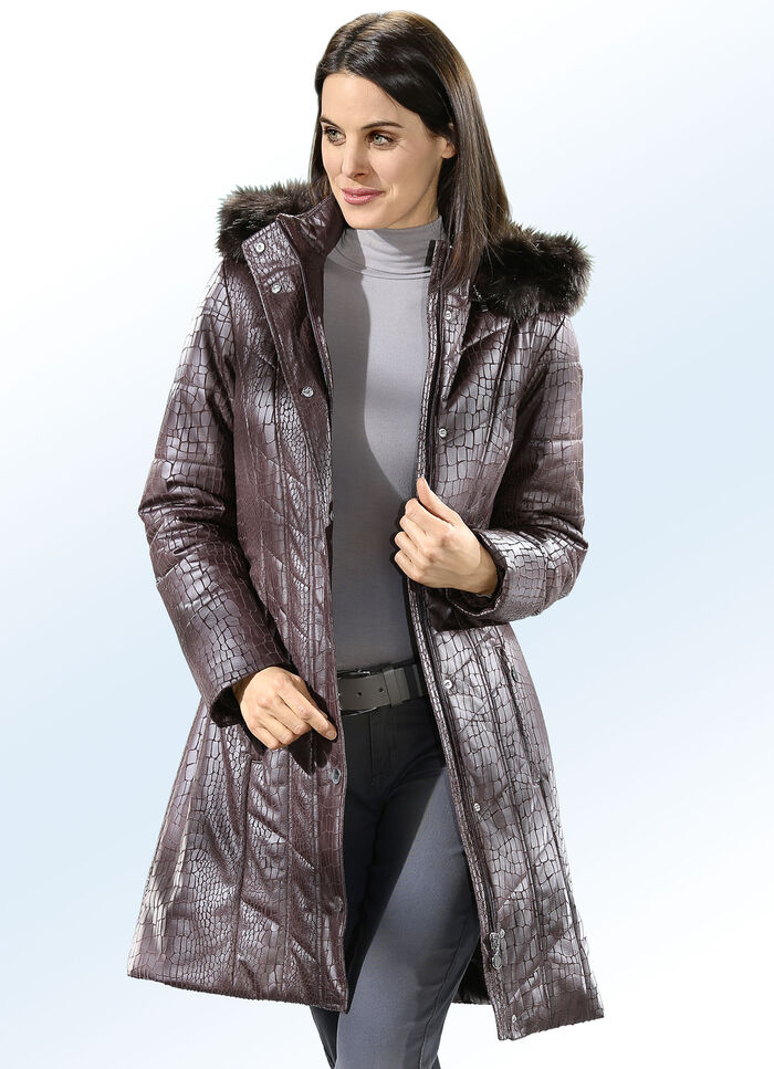 Kurzmantel mit Reptil-Dessin 