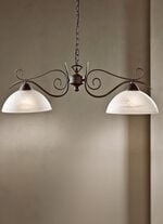 Pendelleuchte, 2-flammig, mit Gestell aus rostfarbenem Stahl 