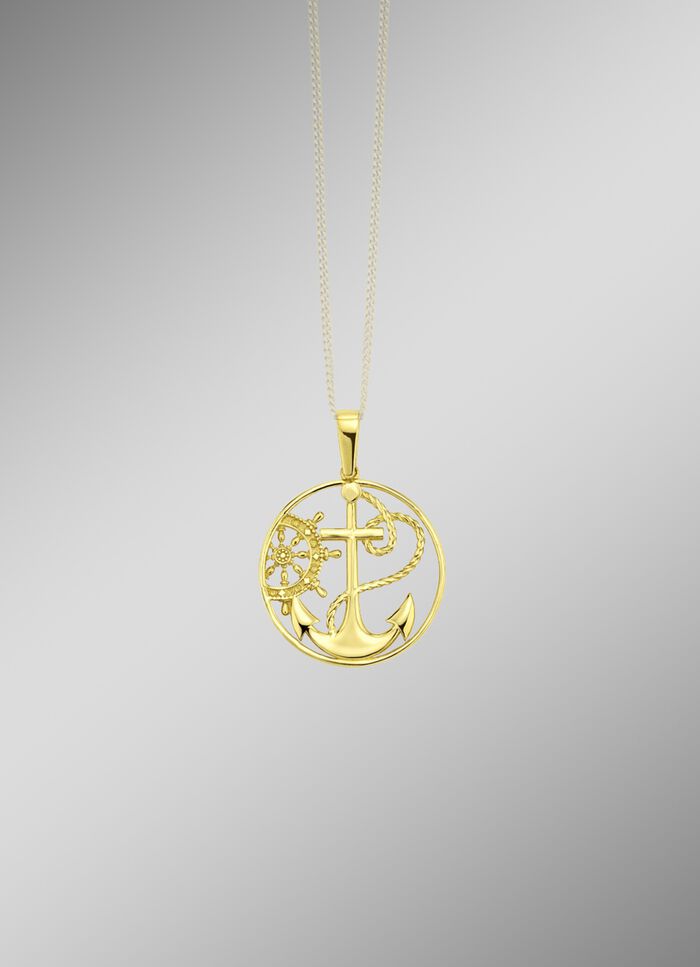 Moderner Anh&auml;nger Anker und Steuerrad 