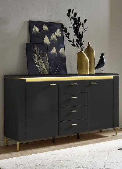 Sideboard mit LED-Beleuchtung und Softclose 