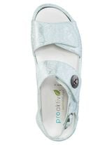 Waldl&auml;ufer Sandale mit Metallschmuck mit Glitzersteinchen MATTSILBER