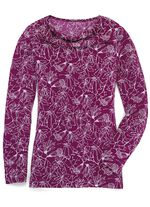 Shirt mit Wasserfall-Ausschnitt in 2 Farben BORDEAUX-WEISS