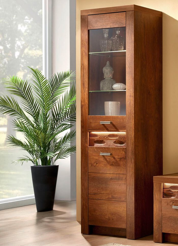 Wohnzimmerm&ouml;belprogramm mit LED-Beleuchtung ESCHE HELL