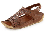 Gemini, sommerliche Damen-Sandalen, Weite G, aus Leder COGNAC