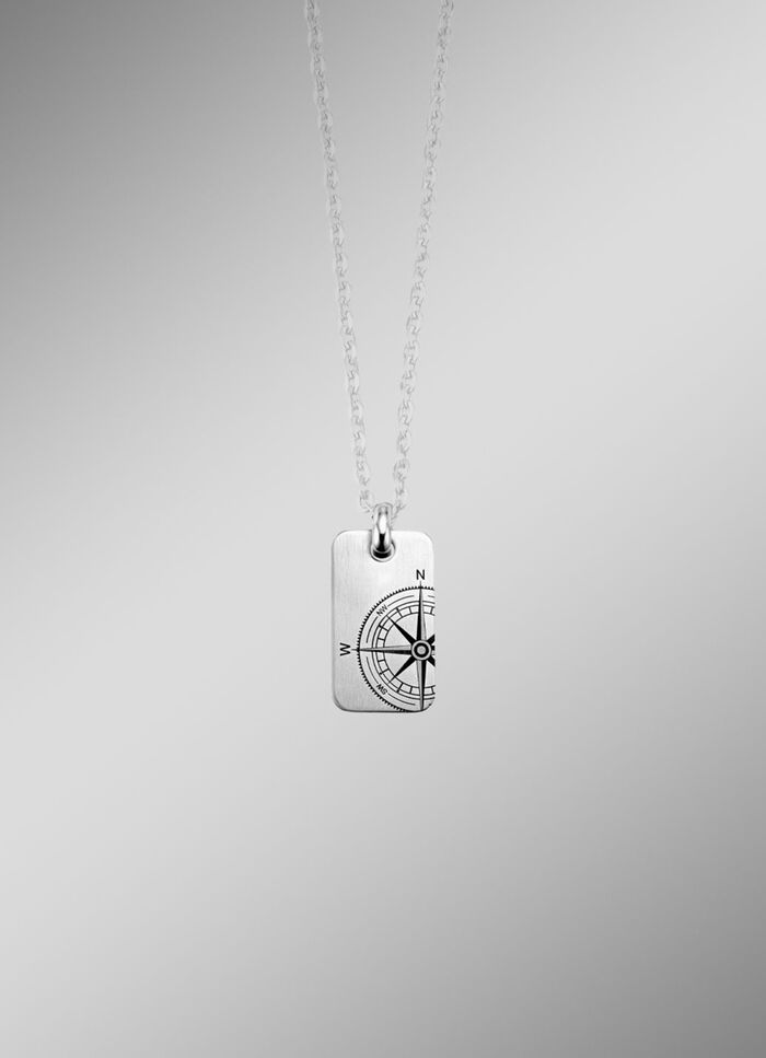 Edelstahl-Anhänger mit Kompassrose 