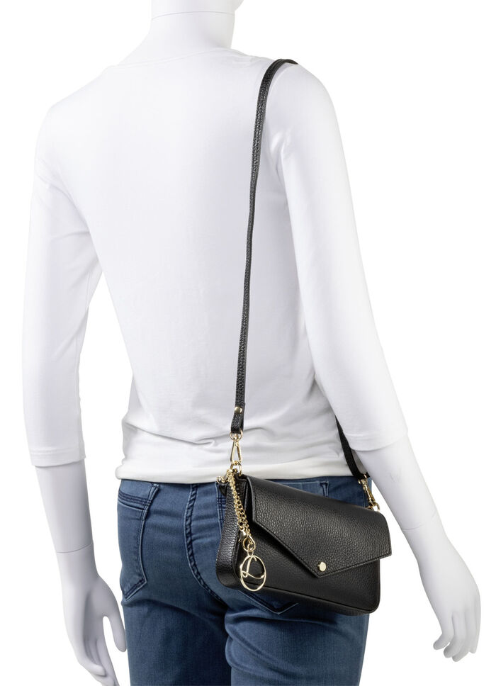 Laurina Mini-Tasche aus genarbtem Kalb-Nappaleder SCHWARZ