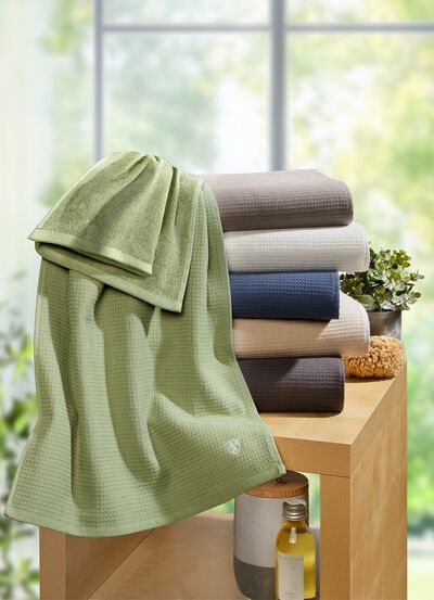 Waffelpiqué-Frottier-Serie aus Baumwolle 