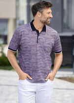 Poloshirt mit Brusttasche KORALLE-AQUA MELIERT