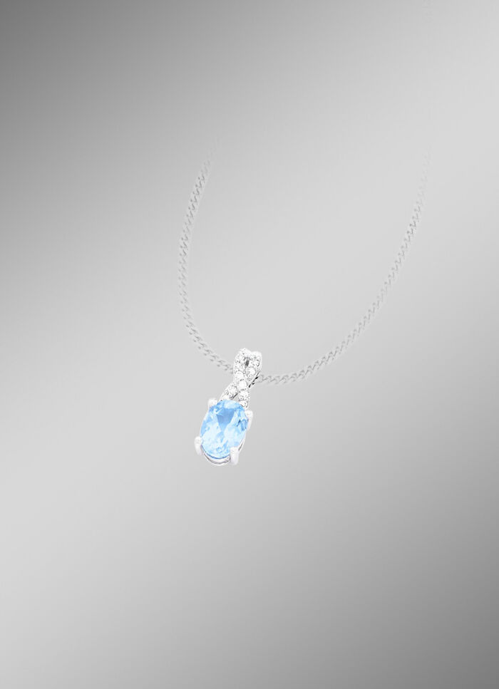 Wundersch&ouml;ner Anh&auml;nger mit Diamanten und Aquamarin 