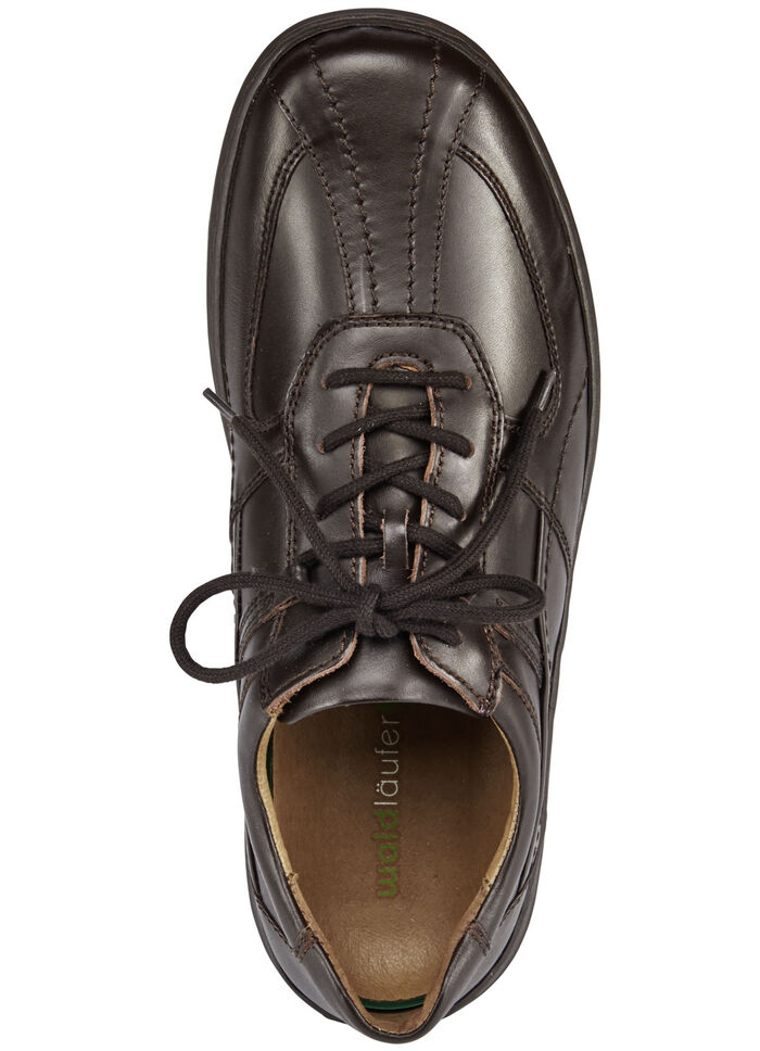 Waldläufer, bequeme Herren-Schnürschuhe, Weite H, mit herausnehmbarem Fußbett DUNKELBRAUN