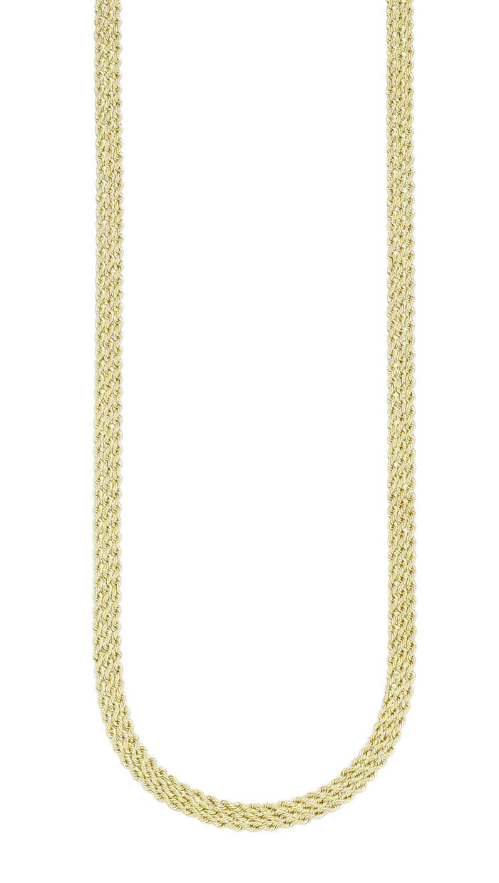 Hochwertige, 3-reihige Kordelkette mit Federring 