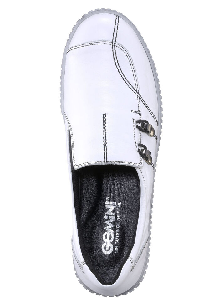 Gemini Slipper aus Rind-Nappaleder mit Zier&ouml;sen WEISS