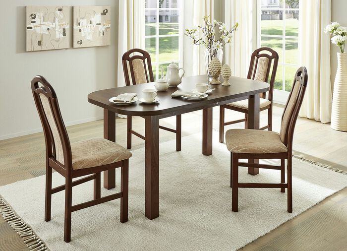 Essgruppe, 5-teilig NUSSBAUM-BEIGE