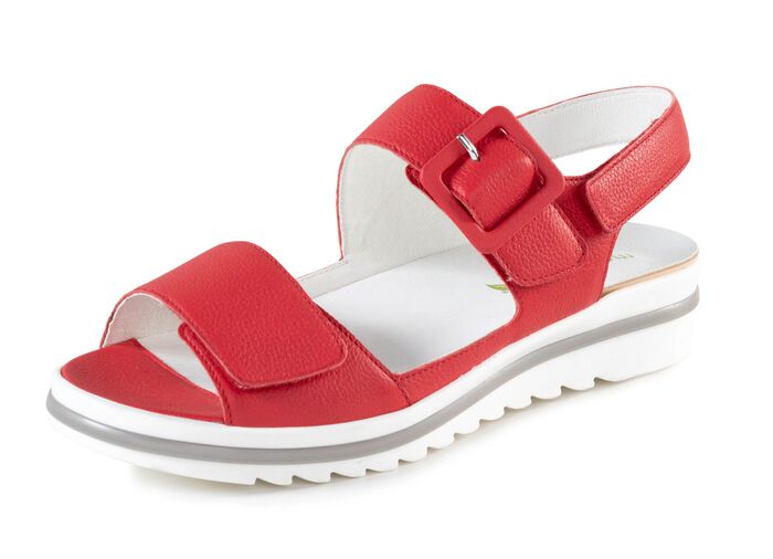 Waldl&auml;ufer Sandale mit Zier-Schnalle ROT