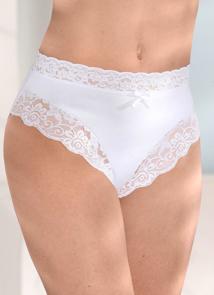 Viererpack Slips mit elastischer Spitze 