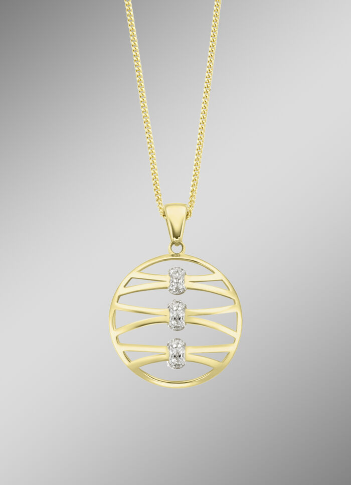 Filigraner Anh&auml;nger mit synth. Zirkonia 