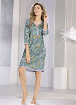 Nachthemd, 3/4 lange Ärmel mit Serafino-Ausschnitt 