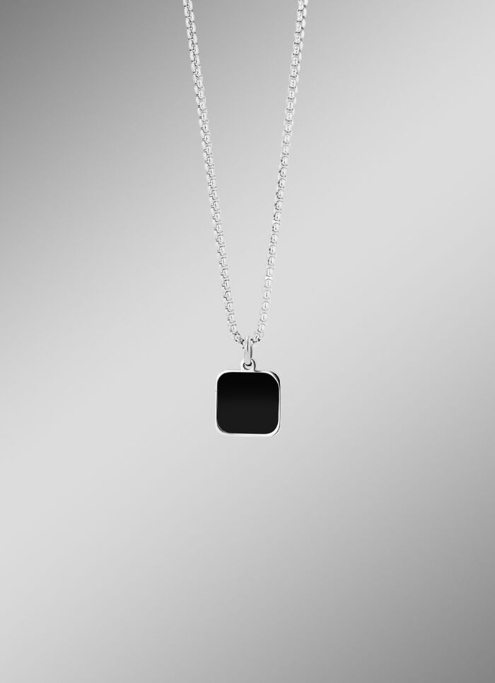 Maskuliner, stilvoller Anhänger mit echt schwarzem Achat 